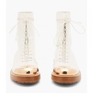 Designer Gabriela Hearst Riccardo Lace-up Boots White Size 41